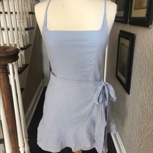 Princess Polly light blue wrap dress (size: 12)